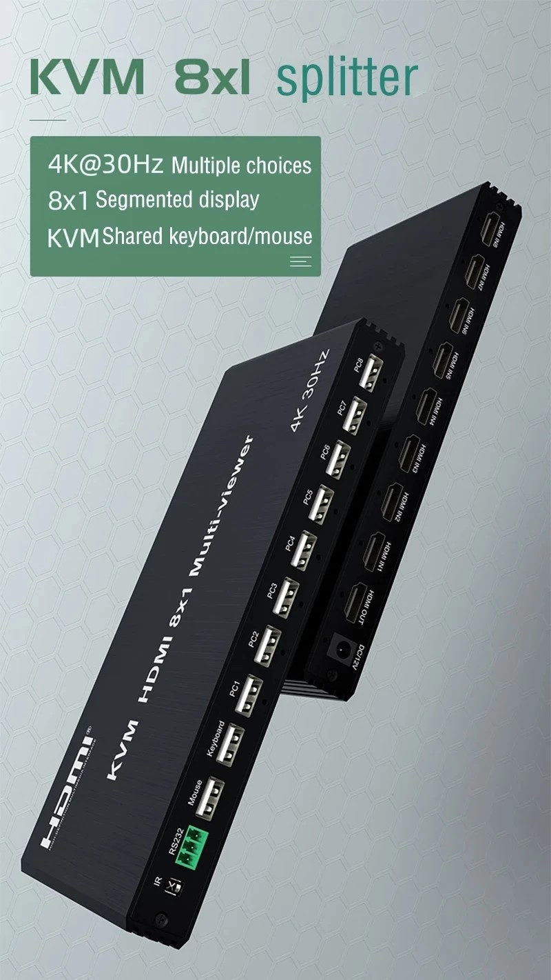 Bộ gộp tín hiệu HDMI 8 vào 1 ra có KVM 4K Bowu BW-4KHKVM81 cao cấp chính hãng
